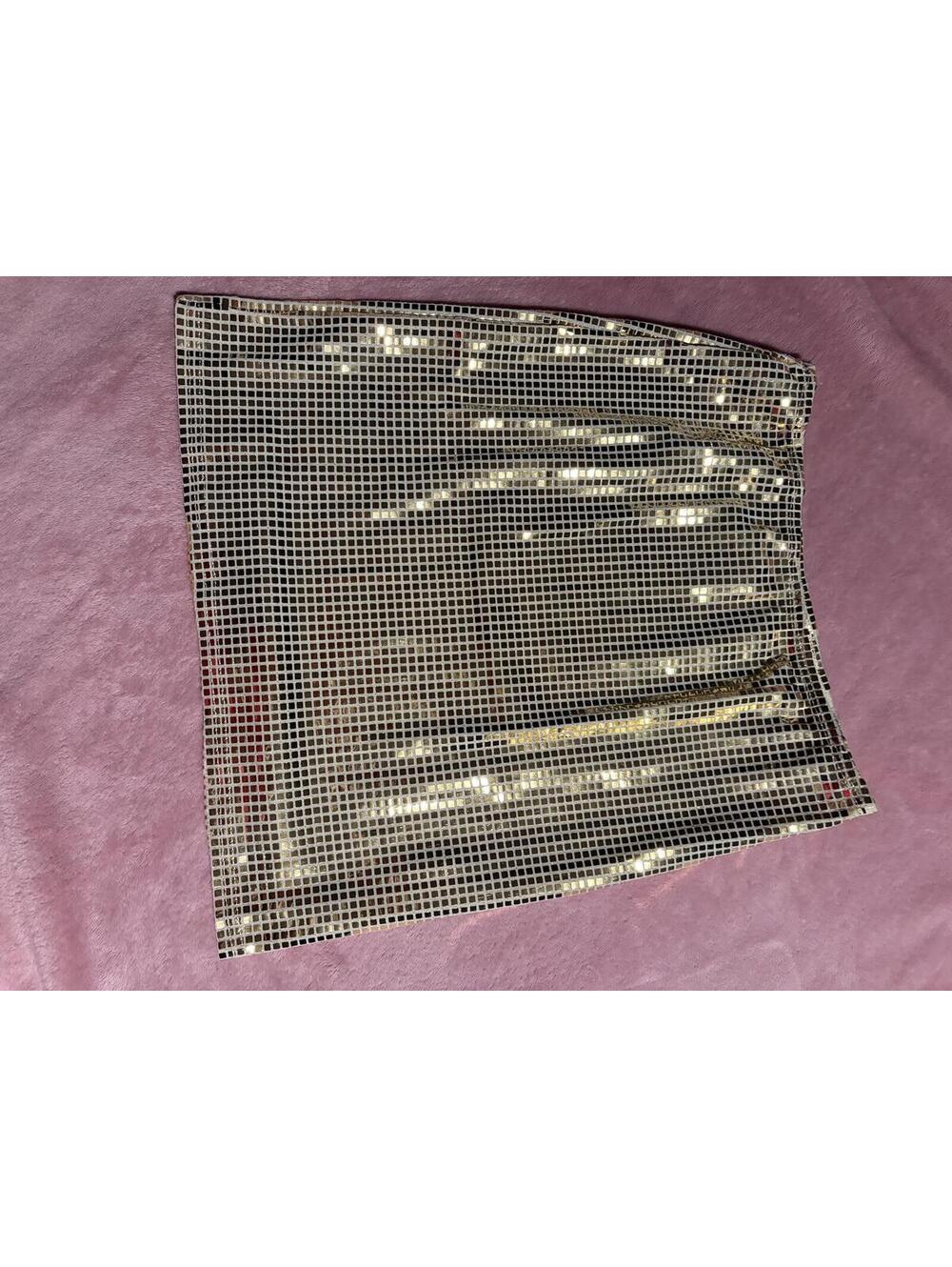 Halfheart Metallic Silver Mini Skirt Size M